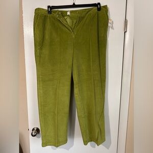 Talbots Green Corduroy Trousers Plus Size 20W NWT